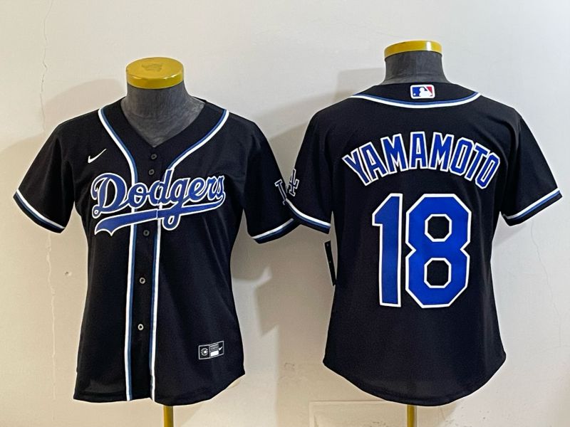 Youth 2026 Los Angeles Dodgers #18 Yamamoto Black Game Nike MLB Jersey style 001->youth mlb jersey->Youth Jersey
